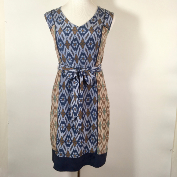 Anthropologie silk Coquille belted shift dress - Picture 6 of 8